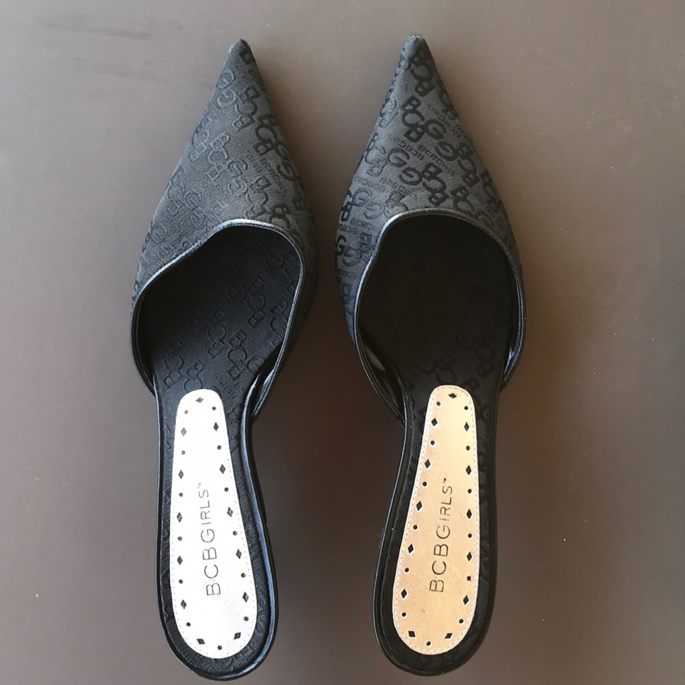BCBGIRLS pointy toe heeled mules 7
